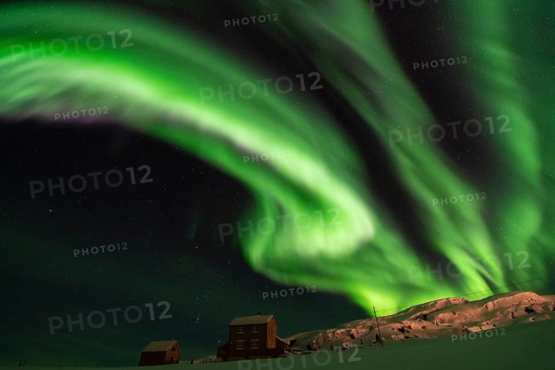 Northern Lights (Aurora borealis), Hasvik, Söröya, Finnmark, Norway, February 2019