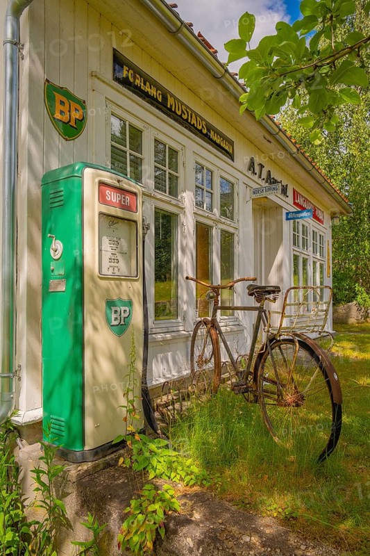 View of an old gas station, Nedre Eggedal, Buskerud, Norway