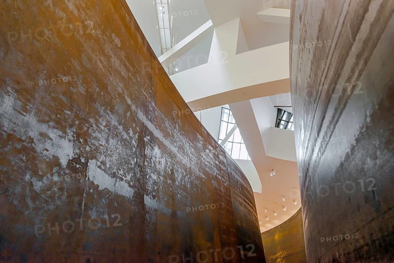 Matter of time installation and modern architecture at the Guggenheim Museum in Bilbao, Spain