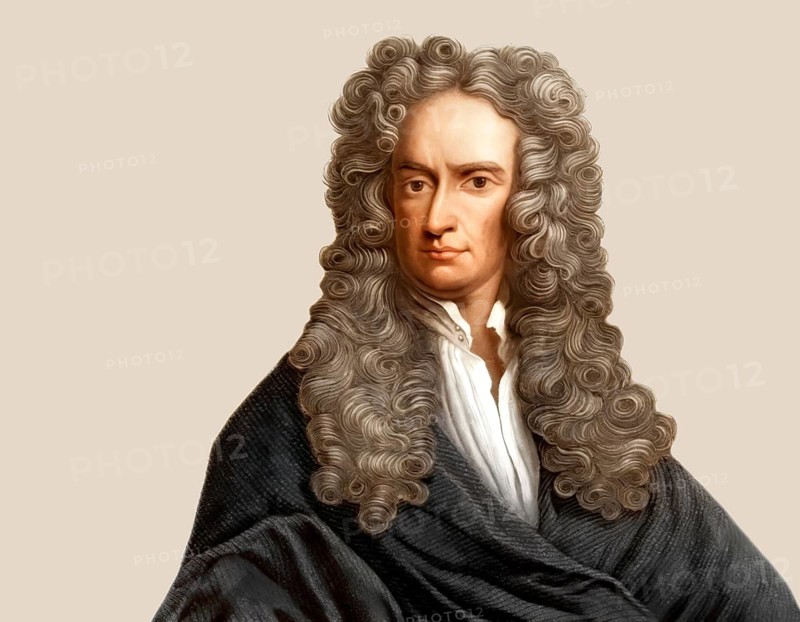 Sir Isaac Newton, 1642-1726, English physicist and mathematician, digitally edited based on a historical illustration
