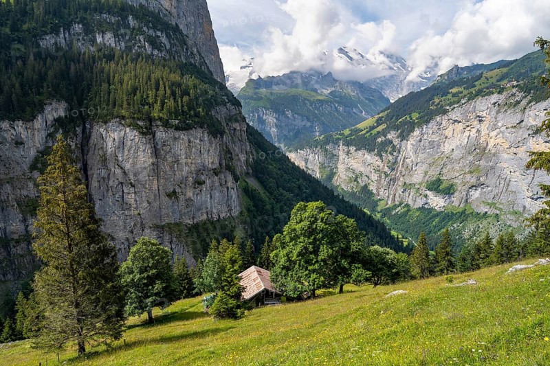 Picturesque mountain landscape on Mettlenalp, Bernese Alps, Bernese Oberland, Switzerland