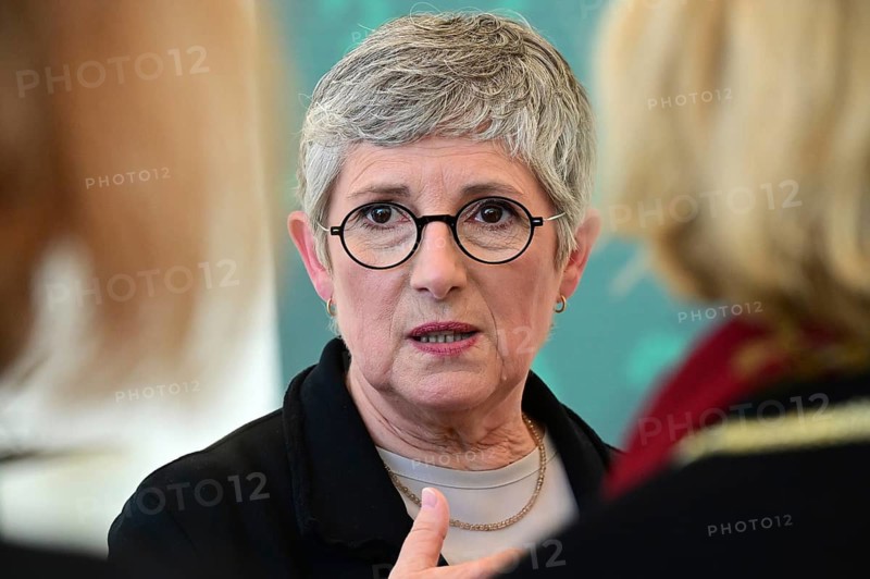 Britta Hasselmann talking to journalists following the usual Tuesday statement from Alliance 90/The Green Group in the Bundestag: Group leader Britta Hasselmann explains her positions on current topics of the session week
