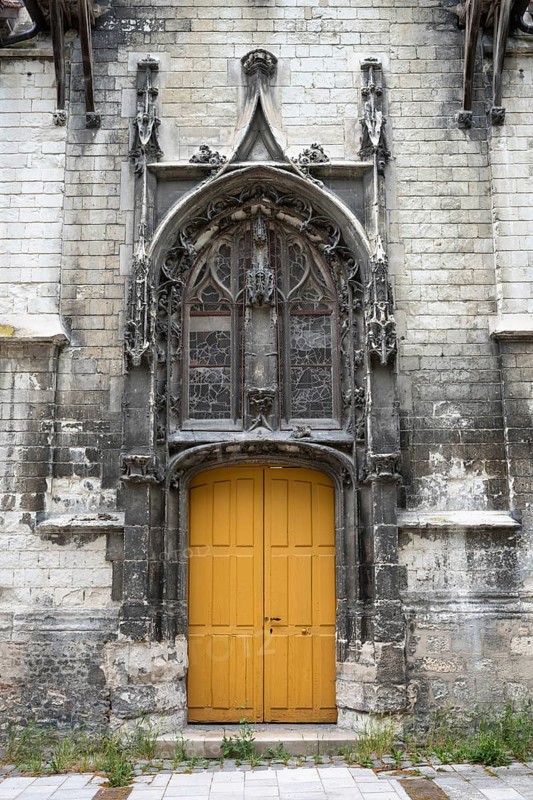 Detailed view, side portal of the Saint Nizier church in the old town of Troyes, Aube department, Grand Est region, France