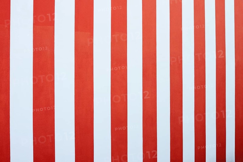 Red and white painted house wall, North Rhine-Westphalia, Germany