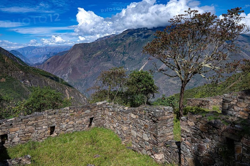 Historic Inca city, fortress, Choquequirao, also Choquequirau, in the mountain jungle, cultural, religious center of the Inca, archaeological site, ruined city of the Inca, southern Peru, Andes, Peru, South America