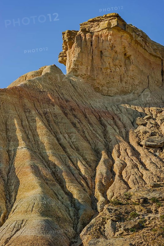 Rock formation in Bardenas Reales nature park Park, Navarra, Spain