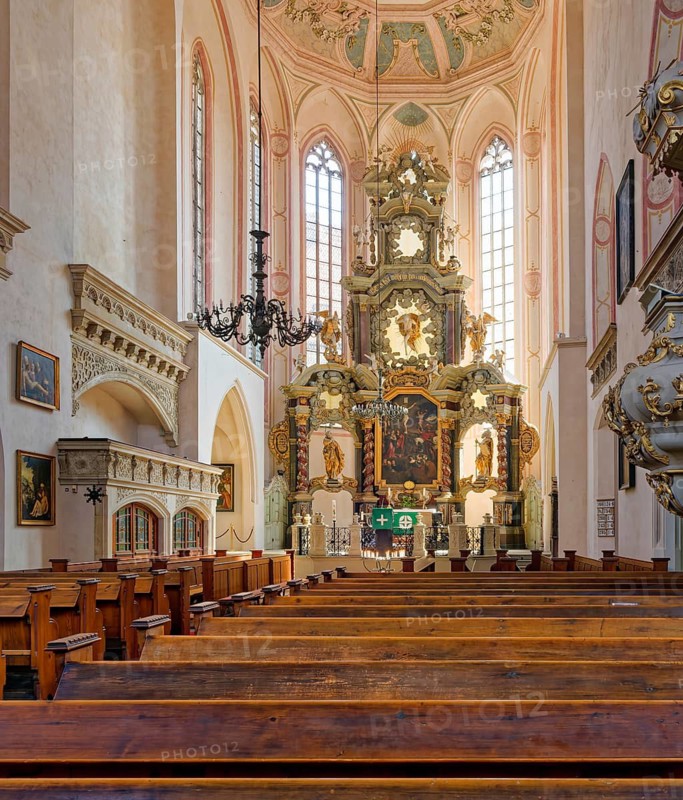 Naumburg Evangelical Lutheran City Church St. Wenzel, interior view of the altar, market square, Naumburg, Saxony-Anhalt, Germany