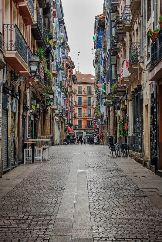 Neighborhood in the old town of Bilbao in the Basque Country, Spain