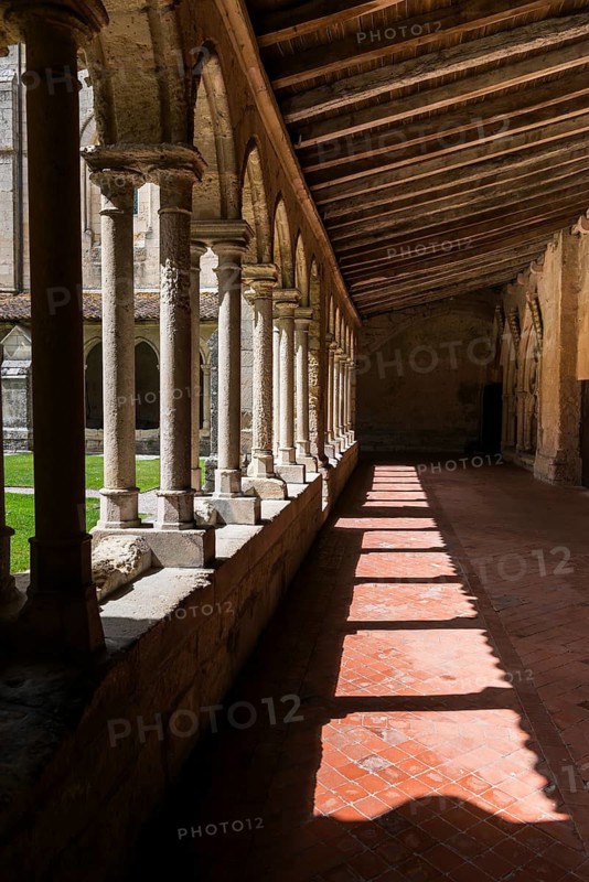 Romanesque cloister of the collegiate church, Eglise Collegiale in Saint Émilion, France