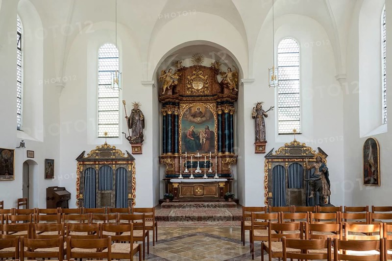 St. Joseph chapel, interior, Loretto, Oberstdorf, Oberallgäu, Allgäu, Bavaria, Germany
