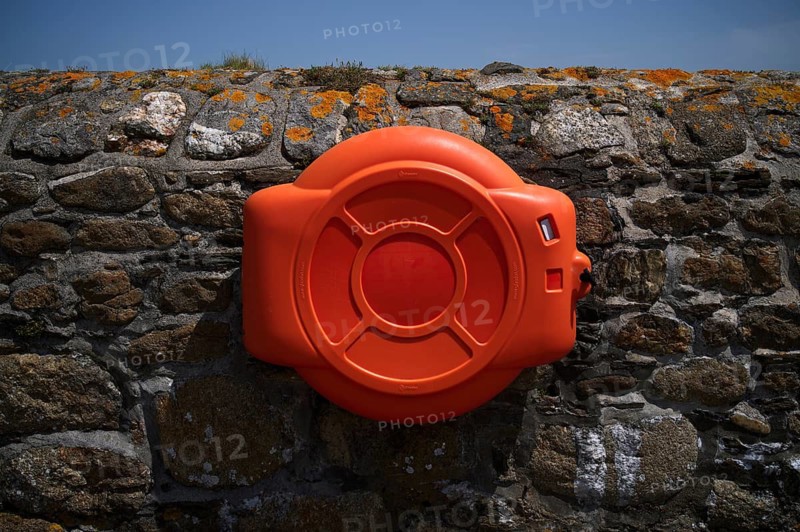 Lifebuoy, harbour, St Michael's Mount, Cornwall, England, Great Britain, Great Britain