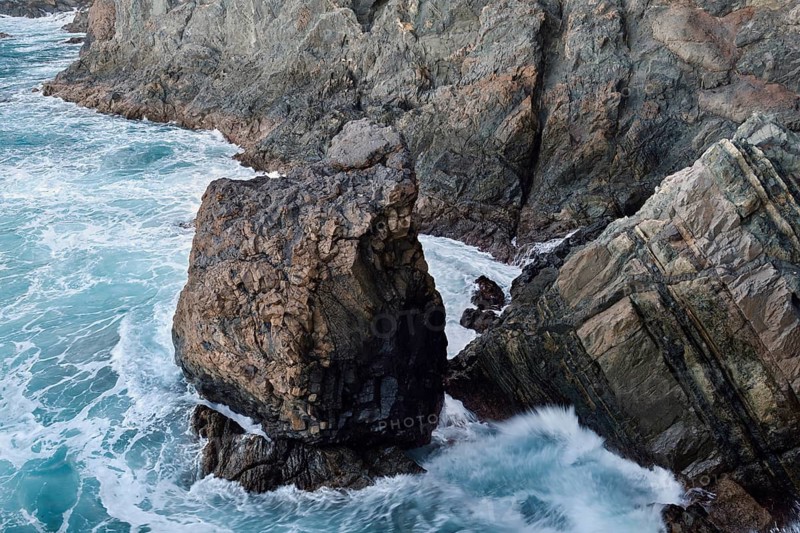 Rocky coast in the surf, Ajuy, Fuerteventura, Canary Islands, Spain