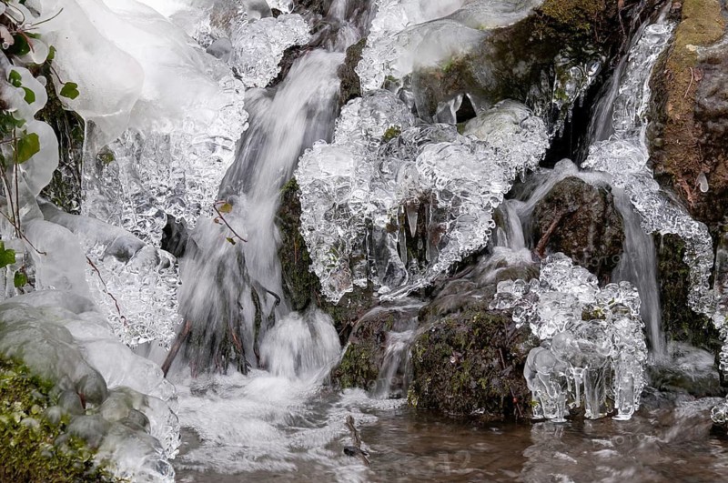 Stream, brook, ice, flowing water, ice, landscape, snow, snow, winter