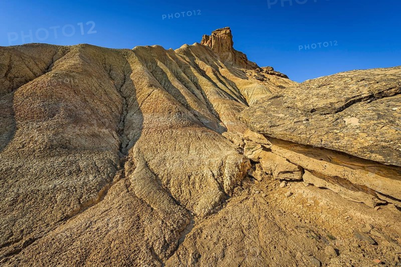 Rock formation in Bardenas Reales nature park Park, Navarra, Spain