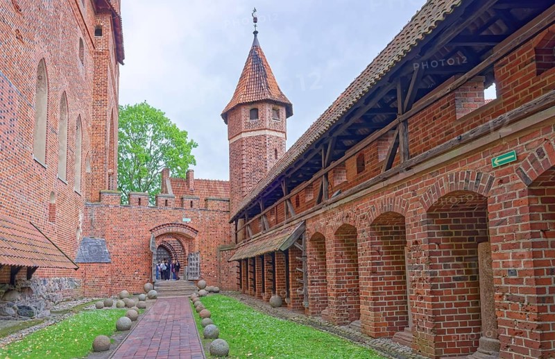 Interior view of Malbork Castle. The Malborku Castle, Zamek w Malborku, is a neo-Gothic lowland castle built by the Teutonic Order, and is a UNESCO World Heritage Site. Malbork, Pomerania, Poland