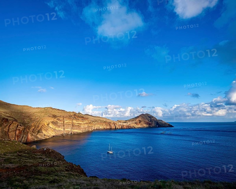 Sailing ship Icoast of Ponta da Sao Lourenco, Madeira, Portugal