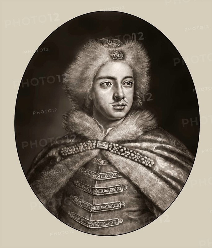 Portrait of Peter the Great, Peter I or Pyotr Alexeyevich Romanov, 1672-1725, Emperor of the Russian Empire, digitally optimized