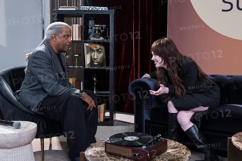 Sophie Thatcher talking to Elvis Mitchell in The Elvis Mitchell Suite during the 79th Cannes International Film Festival. The 79th Cannes International Film Festival will take place from May 12 to 23, 2026