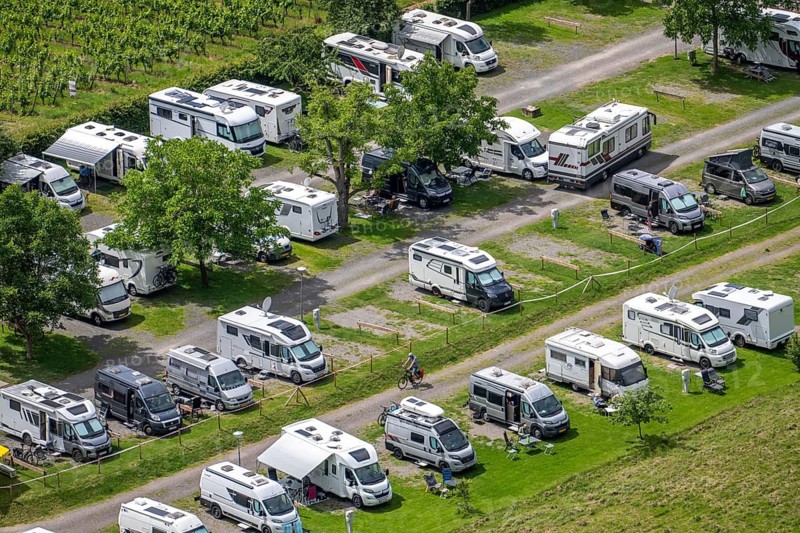Motorhome parking space Pünderich, near the wine town of Pünderich, in the district of Cochem-Zell, on the Moselle, Rhineland-Palatinate, Germany
