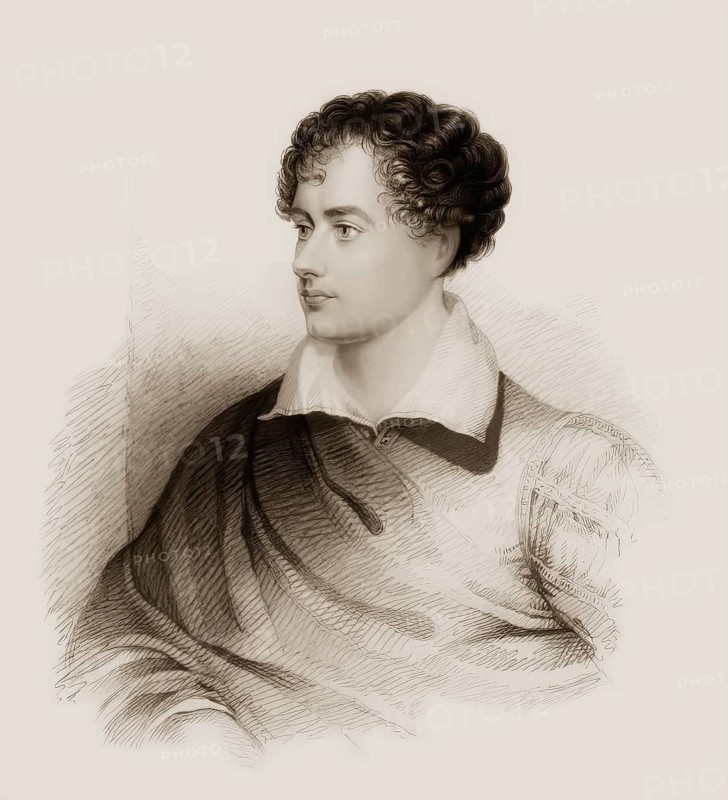 George Gordon Noel Byron, 6th Baron Byron of Rochdale, 1788, 1824, British poet, digital edited
