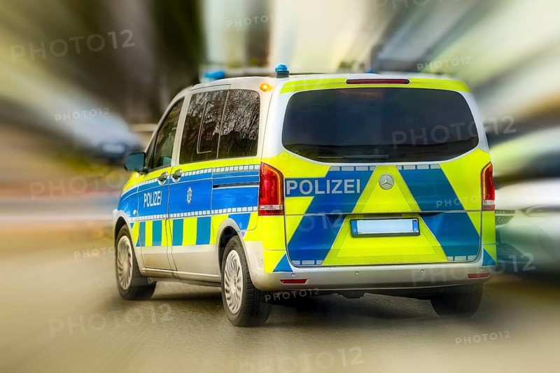 Dynamic photo with speed effect of speeding police car Police car Emergency vehicle patrol car, Germany
