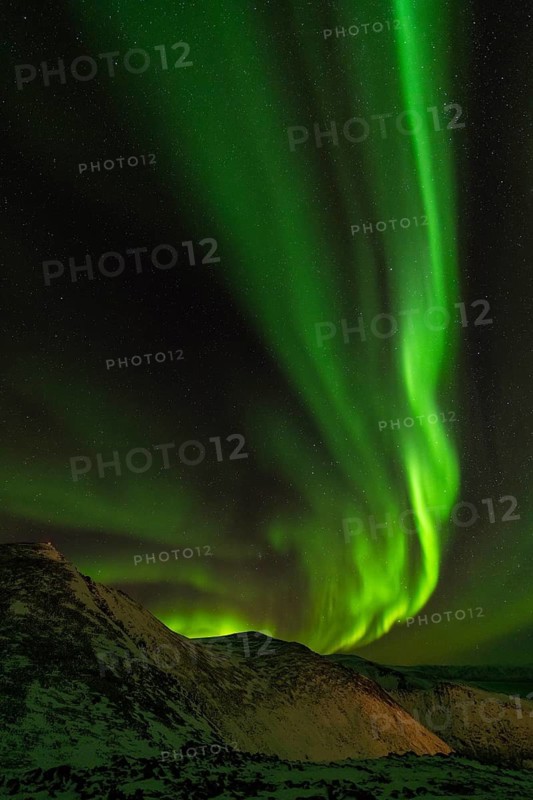 Northern Lights (Aurora borealis), Söröya, Finnmark, Norway, December 2018