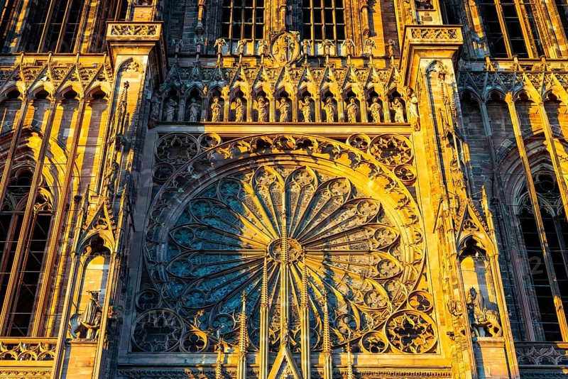 Facade of the cathedral, Strasbourg, Alsace, France