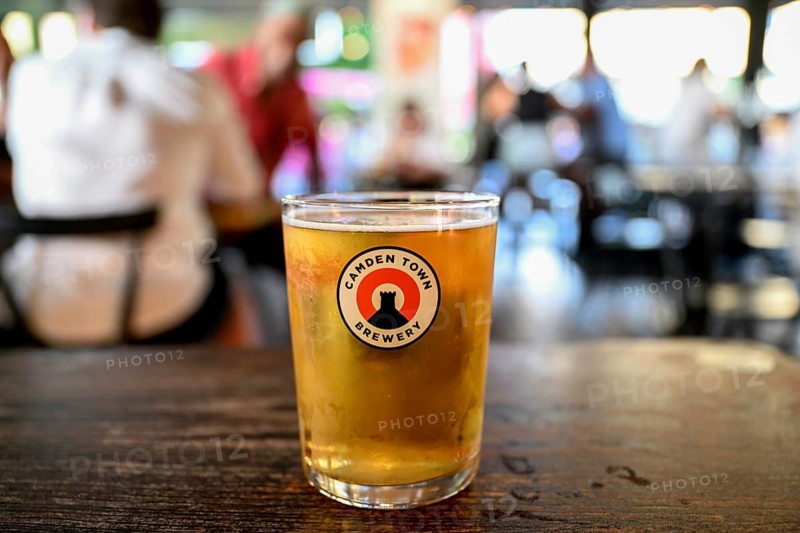 Glass of Camden Town Brewery beer in a pub, pint, London, England, Great Britain, Great Britain