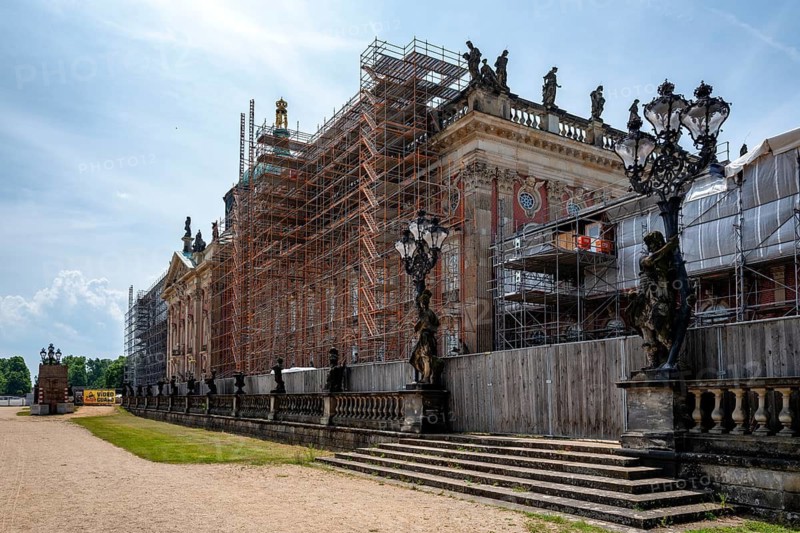 Extensive construction and sarnization of the New Palace in Sanssouci Park, Prussian Palace and Gardens Foundation, Potsdam, Brandenburg, Germany