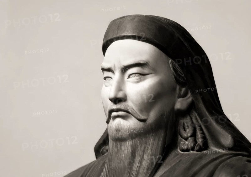 Genghis Khan, Dschingis Khan, or Chinggis Khan, born Temüjin, Temüdschin or Temüüdschin, c.?1162 – 1227, also known as Chinggis Khan, founder and first khan of the Mongol Empire, digitally edited based on a bust