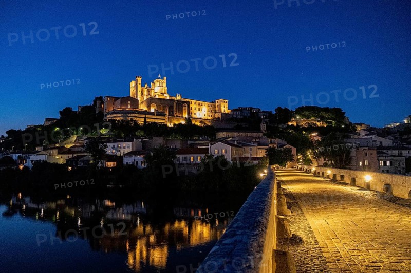 Castle at setting sun, Béziers, France
