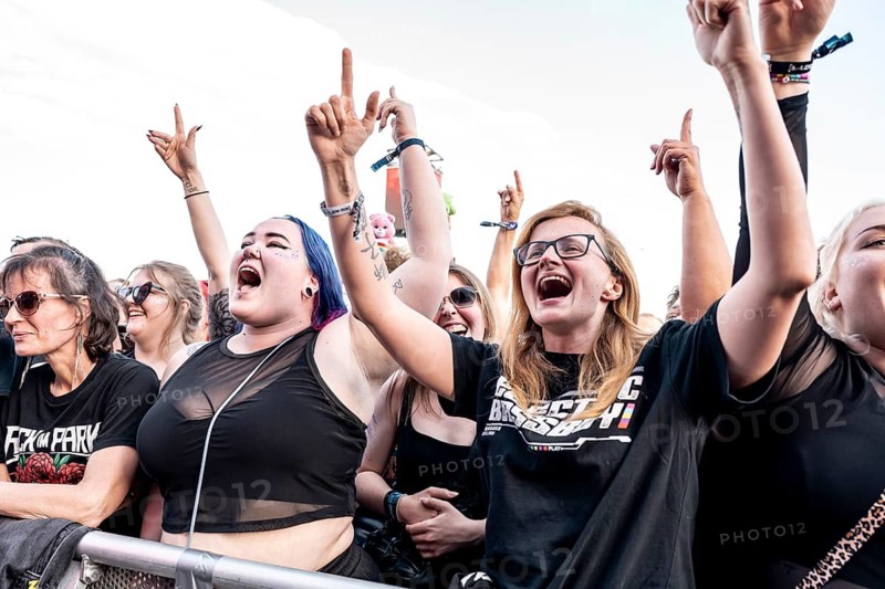 Fans celebrate at Electric Callboy at Rock im Park on Zeppelin Field in Nuremberg on 05.06.2026