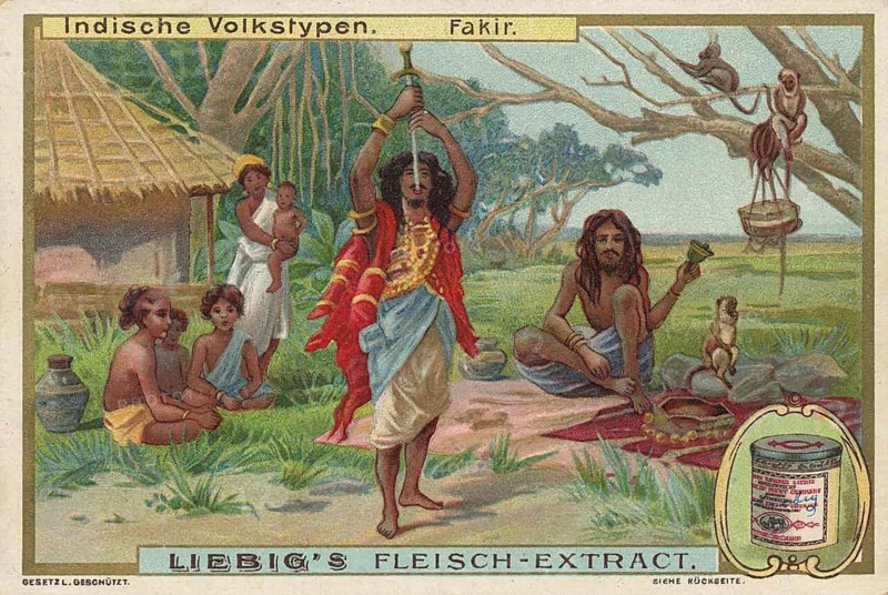 Picture series Indian Folk Types, India, Fakir, Liebigbild, digitally restored reproduction of a collector's painting from around 1900, exact date unknown