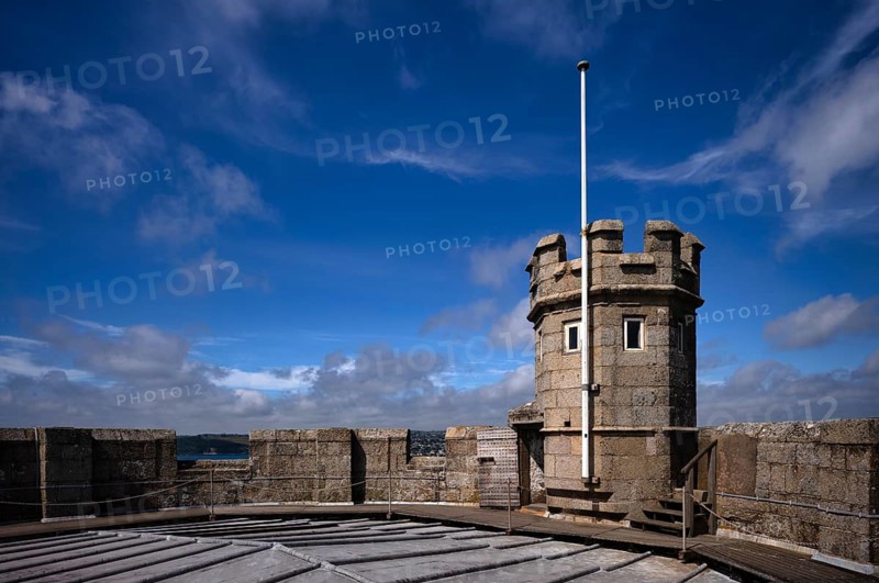 Tudor Gun Tower, Fortress, Pendennis Castle, Fort, Castle, Falmouth, Cornwall, England, Great Britain, Great Britain
