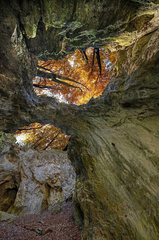 Versturzhöhle Riesenburg, Höhlenruine, Wiesenttal, Upper Franconia, Bavaria, Germany