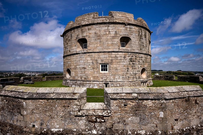 Tudor Gun Tower, Donjon, Residential Tower, Fortress, Pendennis Castle, Fort, Castle, Falmouth, Cornwall, England, Great Britain, Great Britain