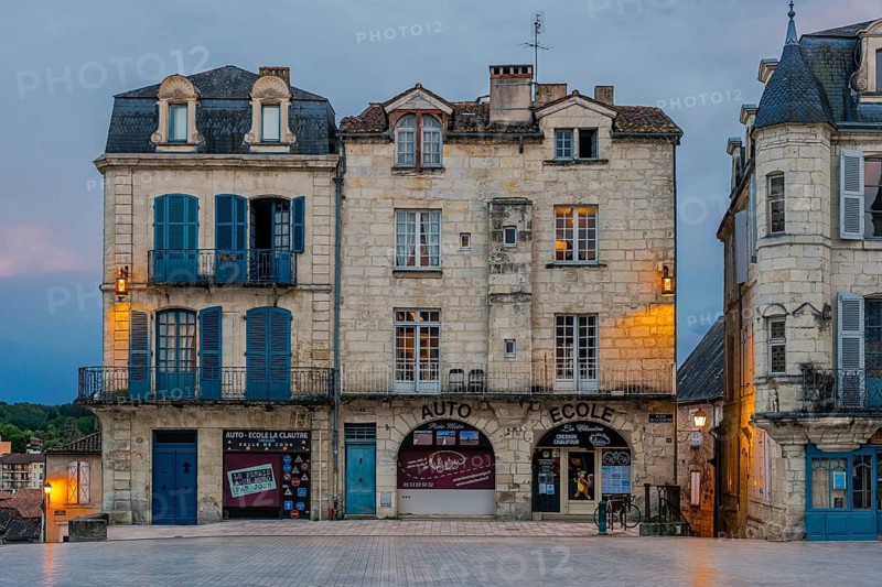 Historic buildings in the evening light of the old town of Pèrigueux, Dordogne, France
