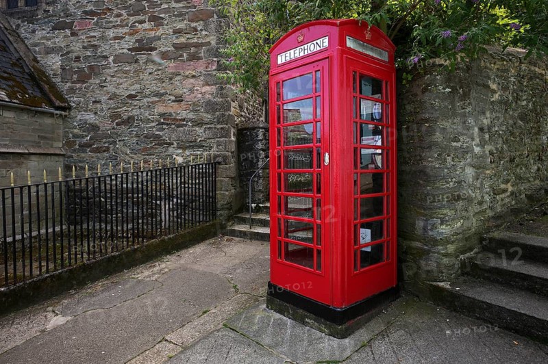 Red telephone box, Falmouth, Cornwall, England, Great Britain, Great Britain