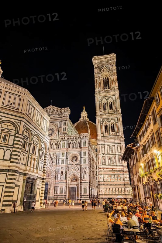 Church Santa Maria Novella in Florence at night, UNESCO World Heritage Site, Tuscany, Italy