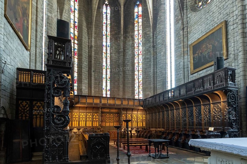 Villefranche de Rouergue. City of Art and History. Stalls of Collegiale Notre Dame, Aveyron. Occitanie. France
