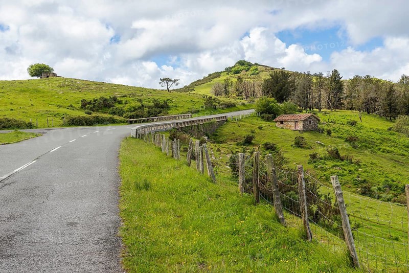 Mountain pass in the Basque Country on Pico Jaizkibel near Hondarribia on the border between France and Spain