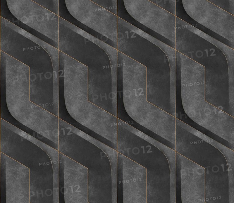 Futuristic 3D Wallpaper of black and green angular shape. High quality seamless texture