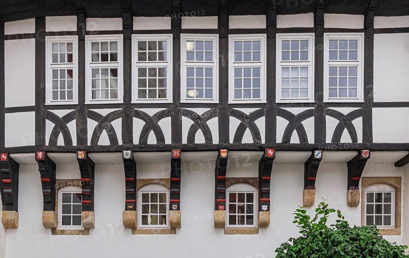 Façade of the castle pharmacy in Bad Iburg, Osnabrücker Land, Lower Saxony, Germany