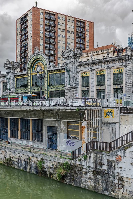 Art Nouveau, architecture at the historic Bilbao-Concordia train station in Bilbao, Spain