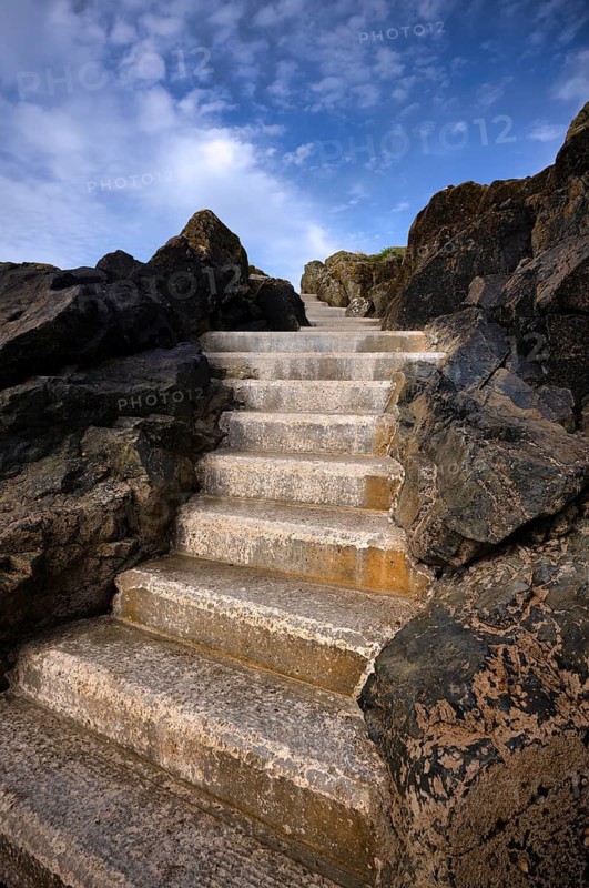 Stairway to heaven, pier, Marazion, Cornwall, England, Great Britain, Great Britain