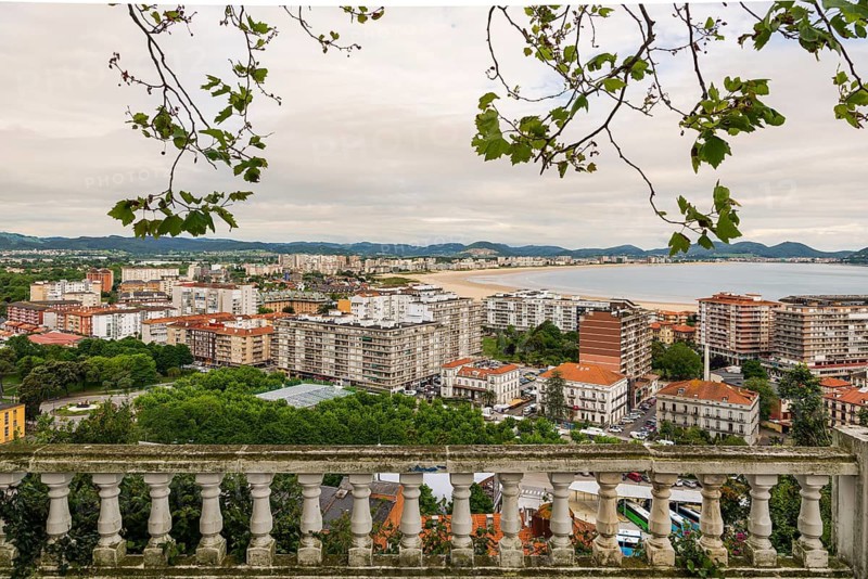 City overview of Laredo, holiday resort on the Atlantic coast of Cantabria, Spain