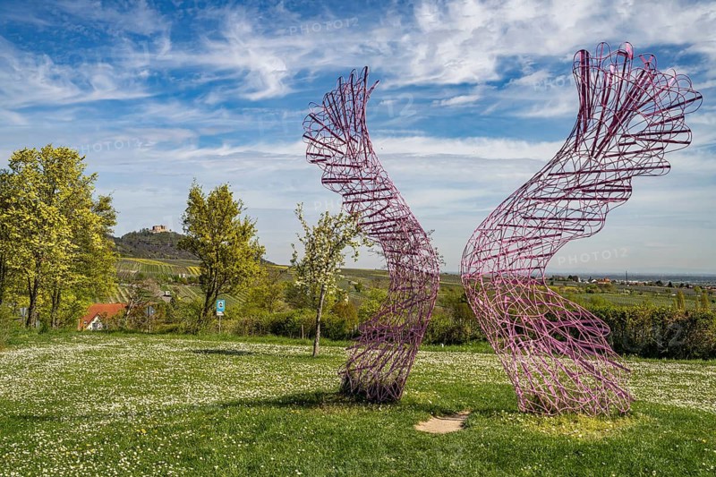 Pair of wings artwork I believe I can fly by Gleb Dusavitskiy in Sankt Martin, Südliche Weinstraße, Rhineland-Palatinate, Germany