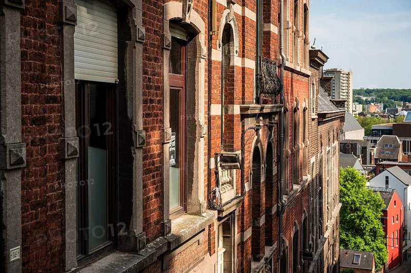 The Montagne de Bueren, Büren Treppe, tourist attraction in the old town of Liege, Belgium