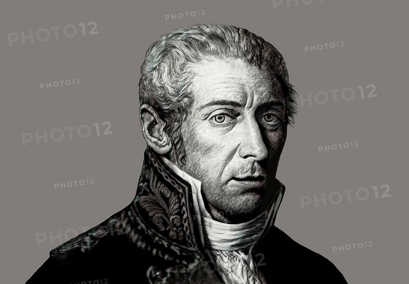 Alessandro Volta, 1745 – 1827, Italian chemist and physicist, pioneer of electricity and power and the inventor of the electric battery, digitally edited based on a historical illustration from a banknote