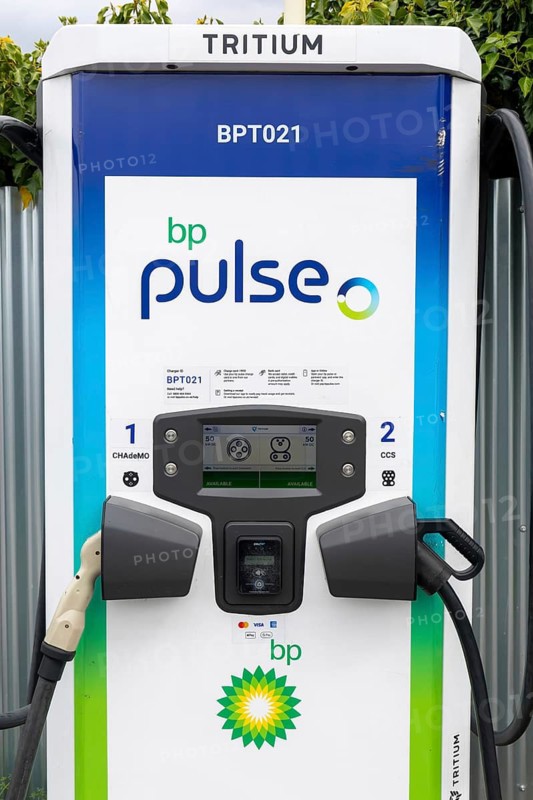 Tritium Veefil-RT 50kW DC rapid electric vehicle (EV) charging station, bp pulse public charging network, Frome, Somerset, England, UK